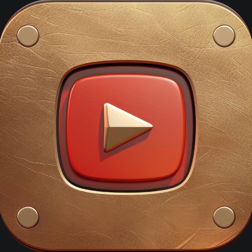 Luxury YouTube play button icon