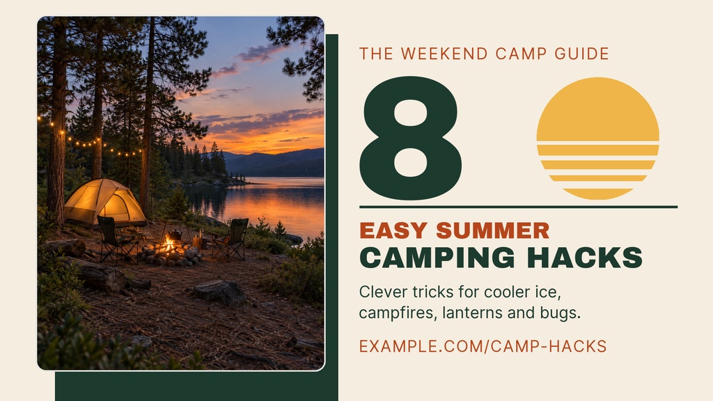 Preview for 8 Easy Summer Camping Hacks Landscape Graphic Template