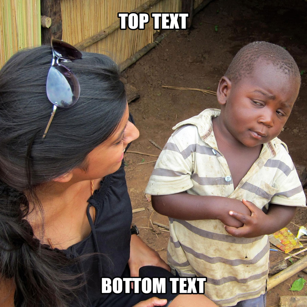 A woman with dark hair and sunglasses on her head looks at a young boy in a striped shirt, standing in a dirt area with a bamboo structure.