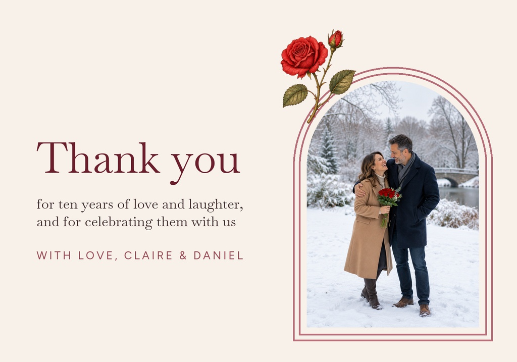 Preview for Ten Years, Still You Thank-you Card Template