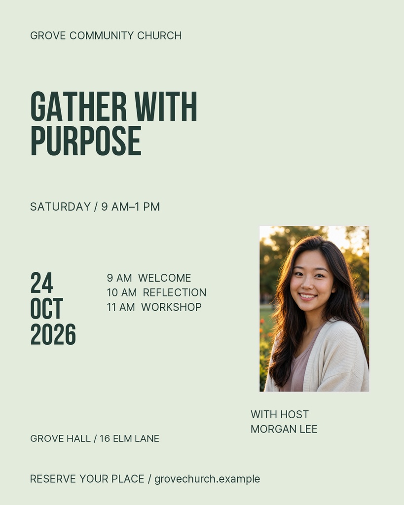 Preview for Gather With Purpose Portrait Post Template