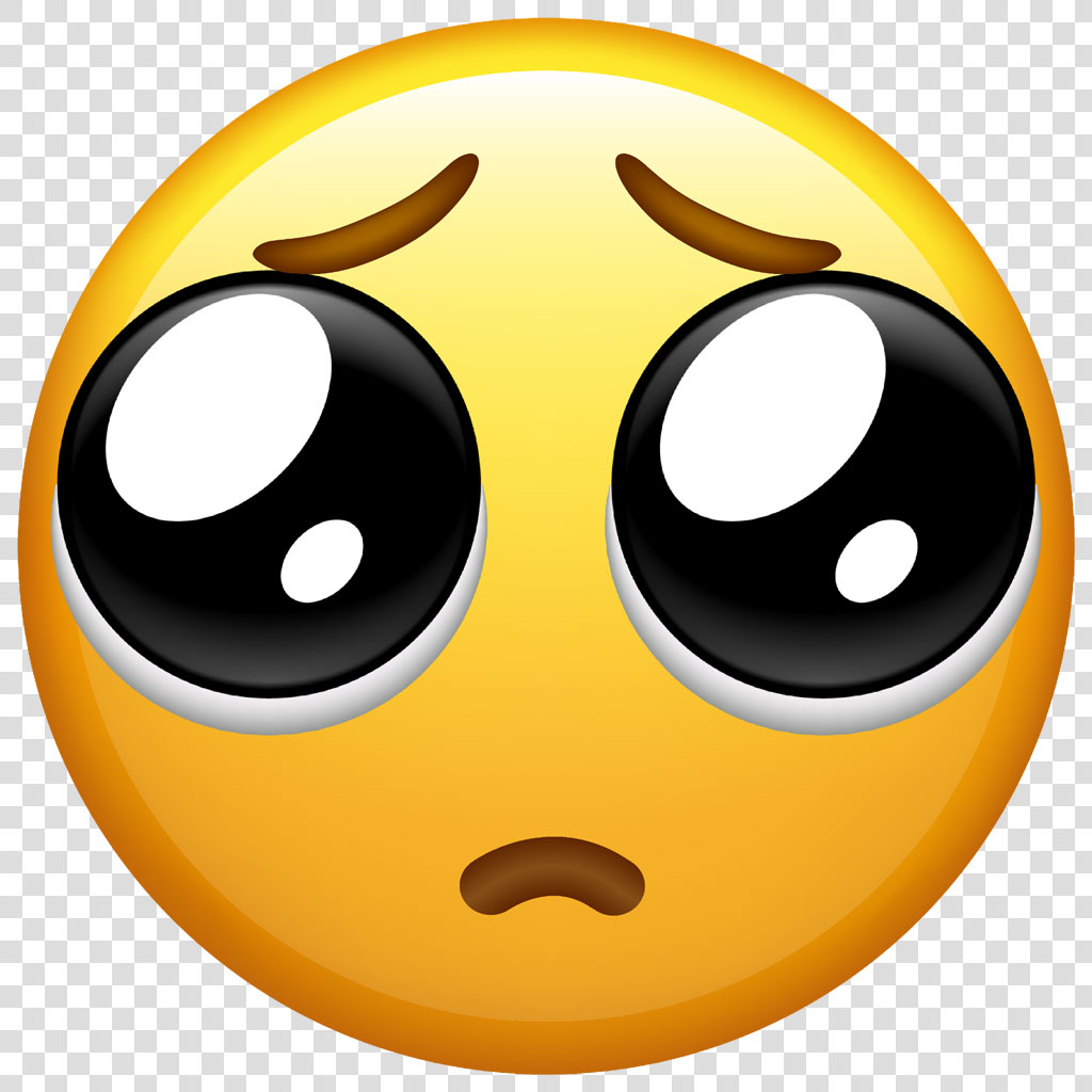 A yellow emoji face with a worried expression