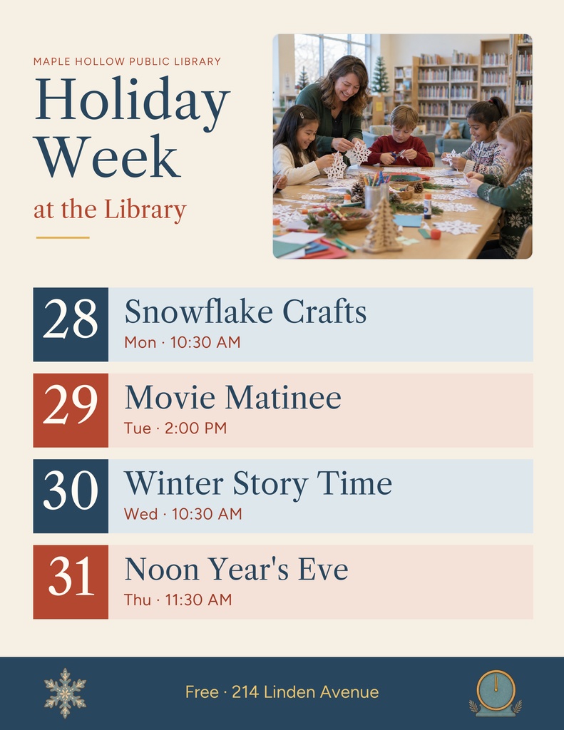 Preview for Holiday Week At The Library Letter Flyer Template