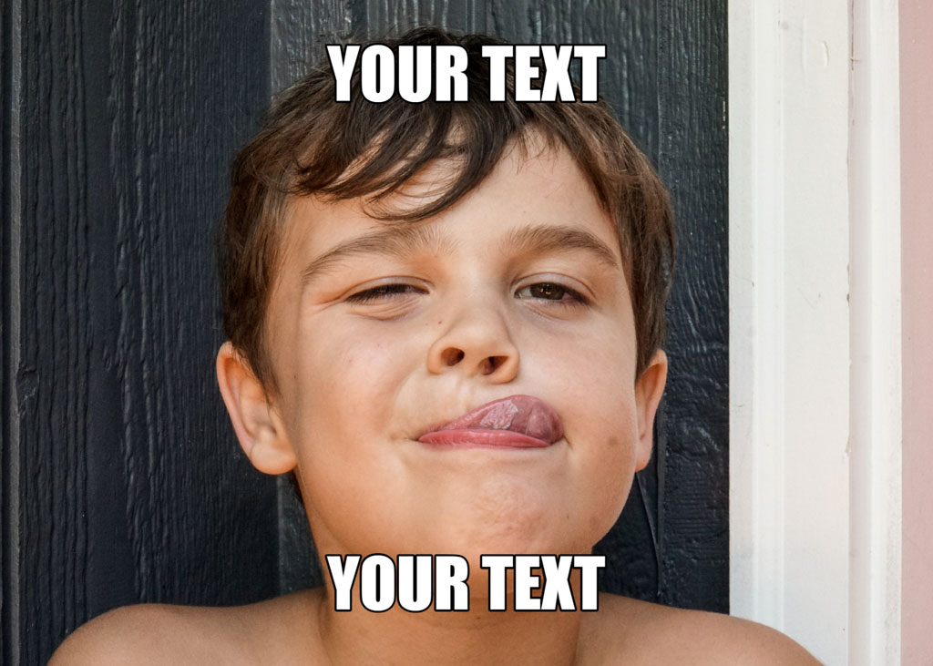 A young boy with a goofy expression