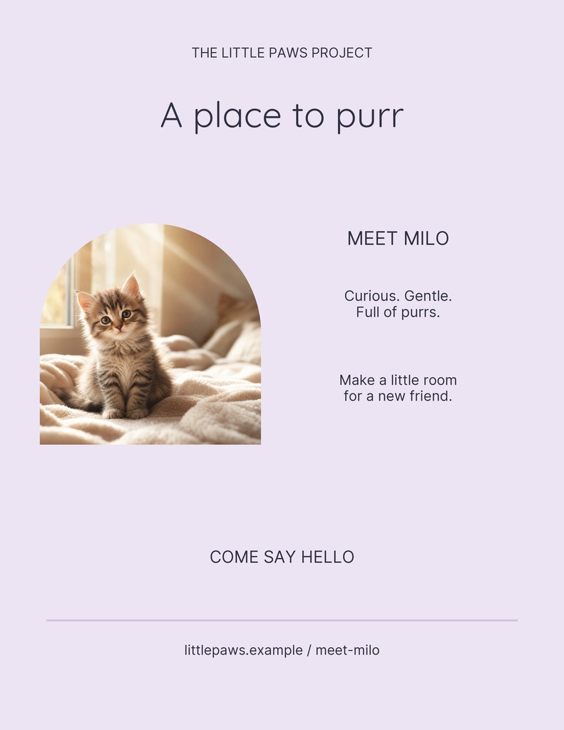 Preview for A Place To Purr Letter Flyer Template