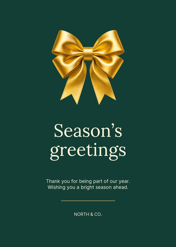 Preview for Golden Gratitude 5 × 7 Greeting Card Template