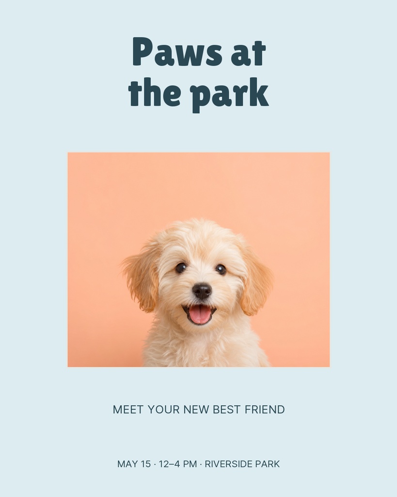 Preview for Paws At The Park Portrait Post Template