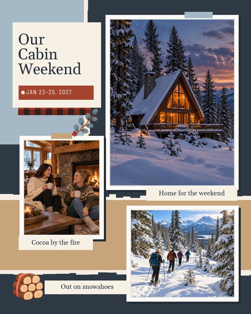 Preview for Our Cabin Weekend Portrait Collage Template