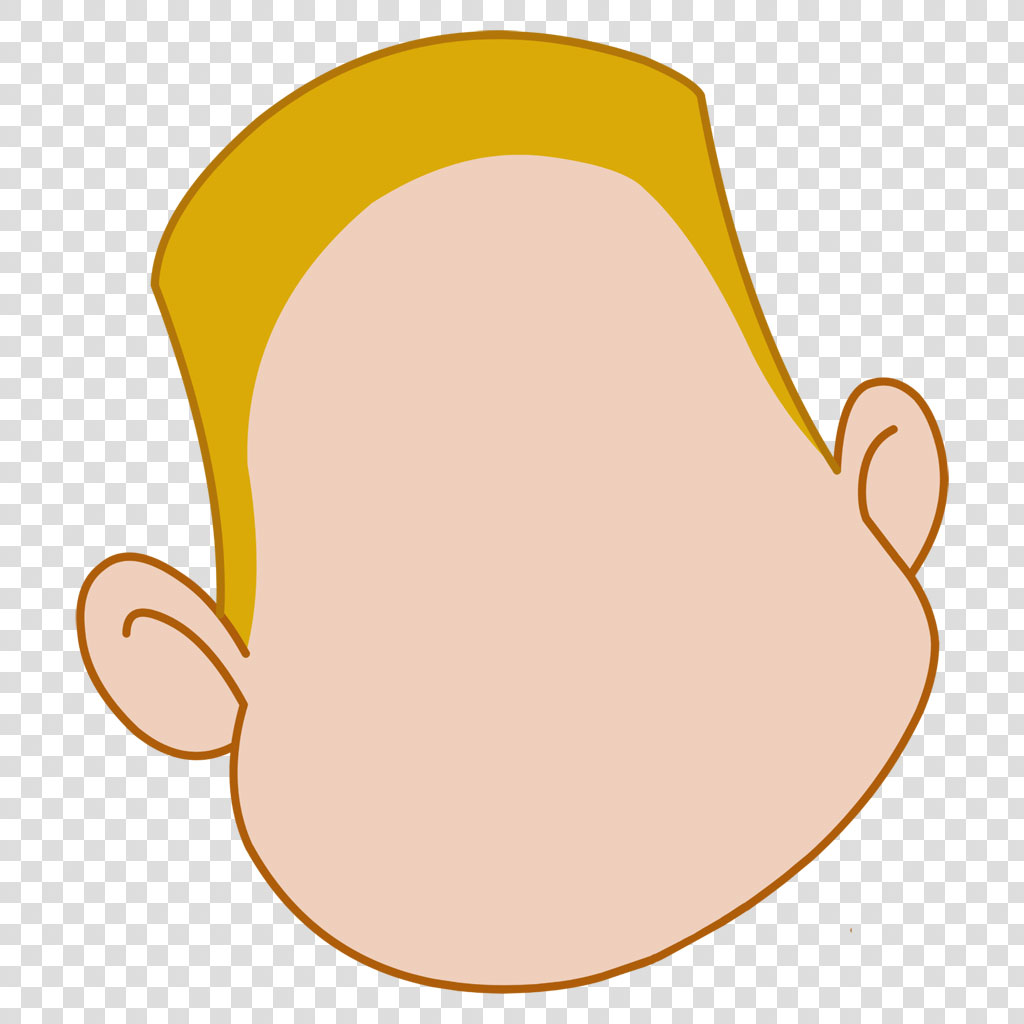 Back view of a cartoon character's head with yellow hair