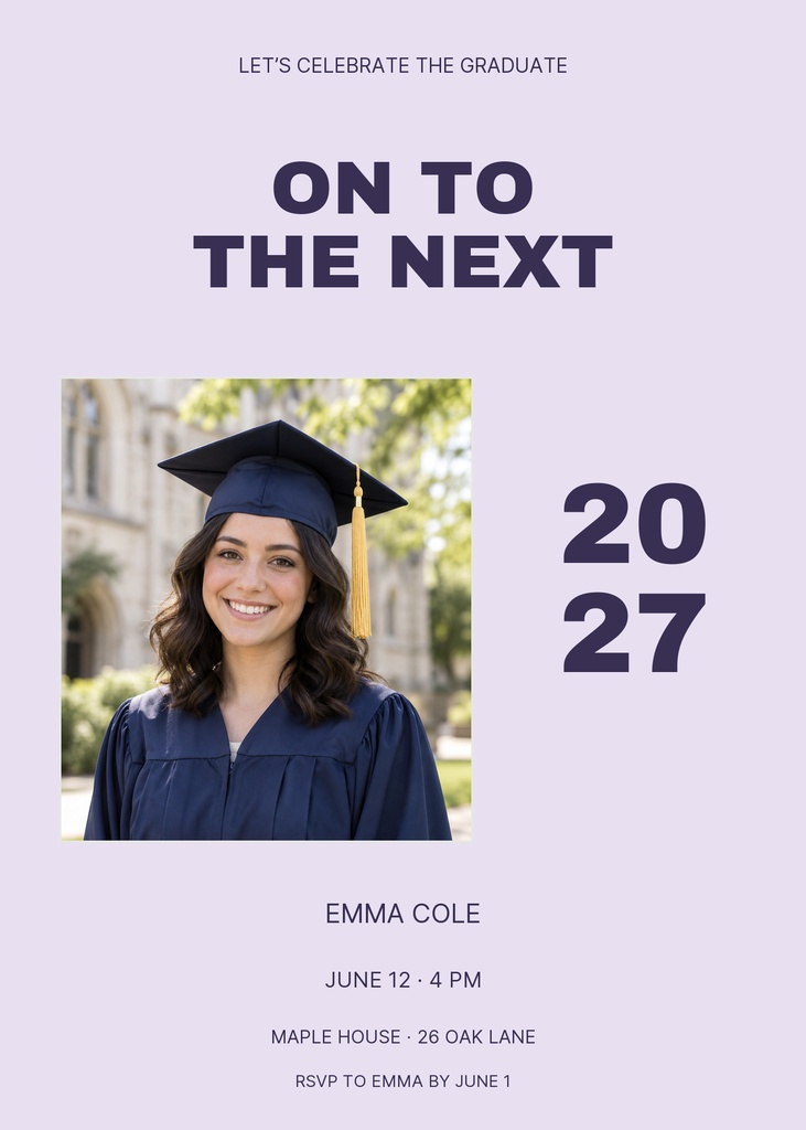 Preview for On To The Next 5 × 7 Invitation Template