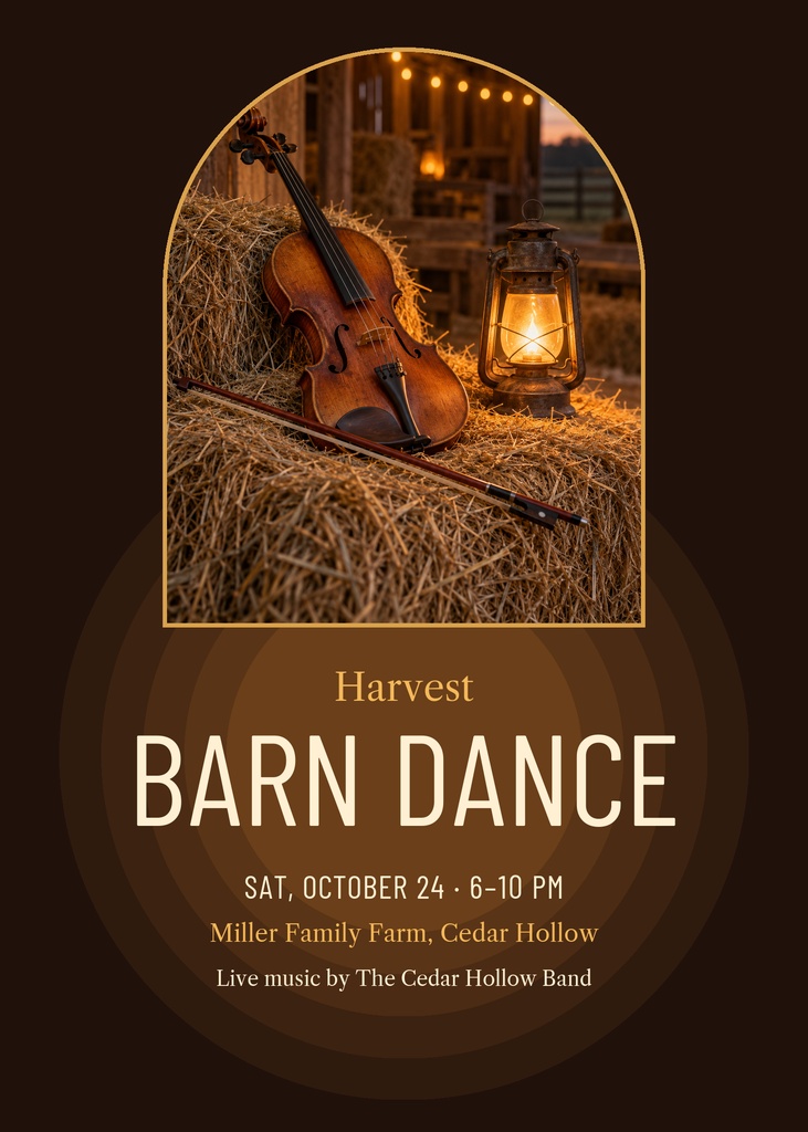 Preview for Harvest Barn Dance 5 × 7 Invitation Template