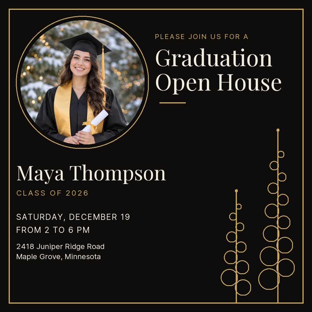 Preview for A Golden Graduation Square Post Template