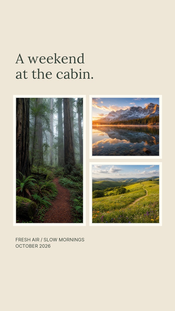 Preview for A Weekend At The Cabin Story Opener Template