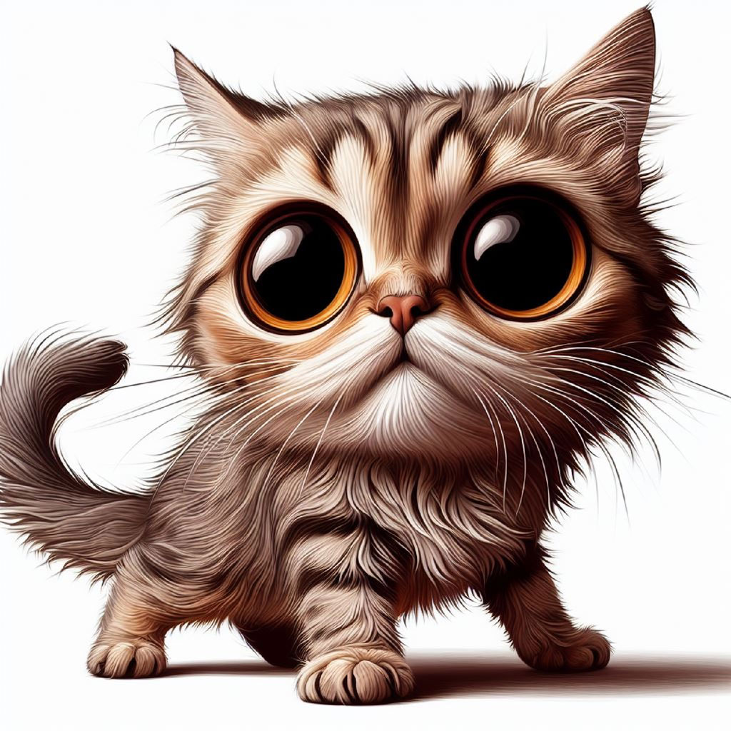 Cartoon orange tabby cat with a big smile