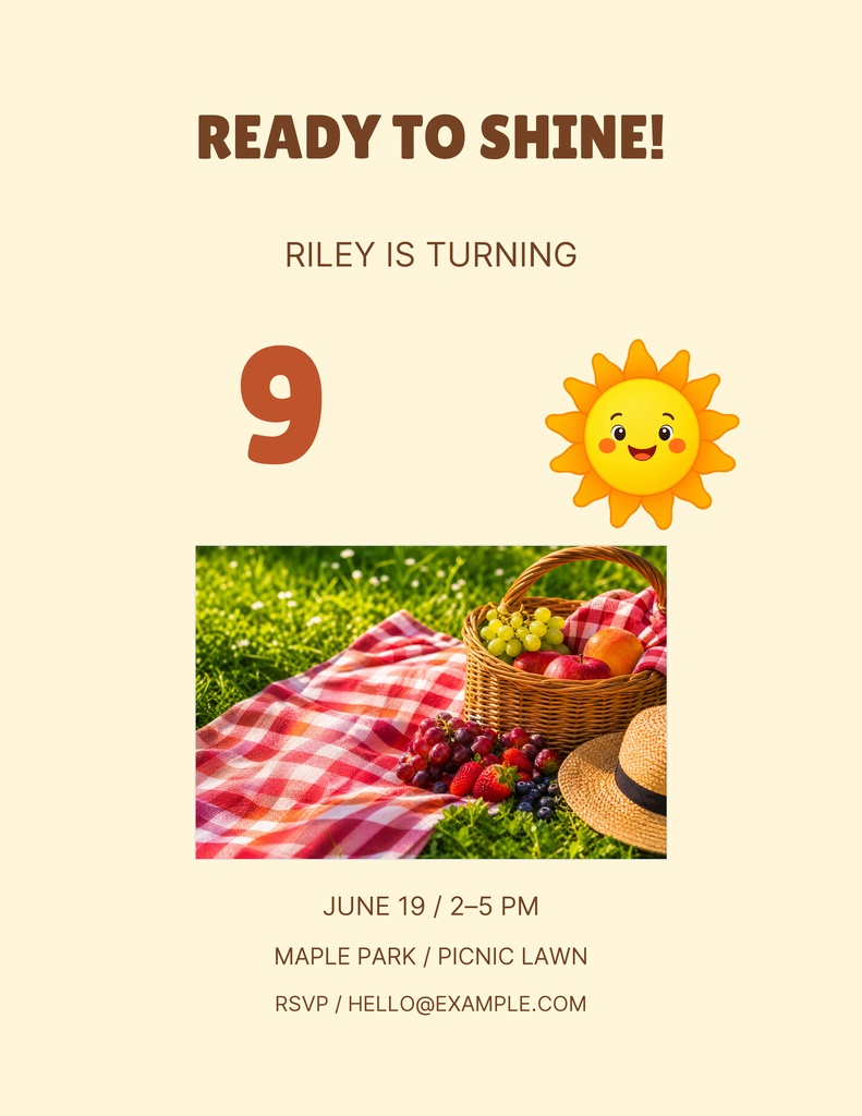 Preview for Nine And Ready To Shine Letter Flyer Template