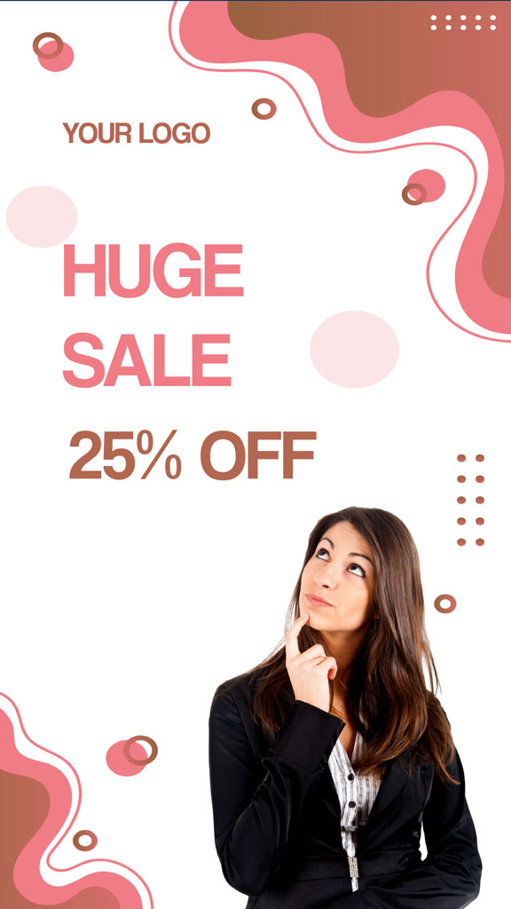 Woman contemplating during a huge sale