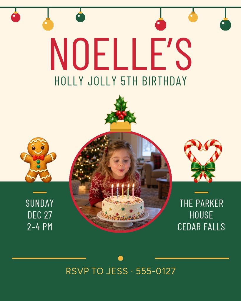 Preview for Holly Jolly Five Portrait Post Template