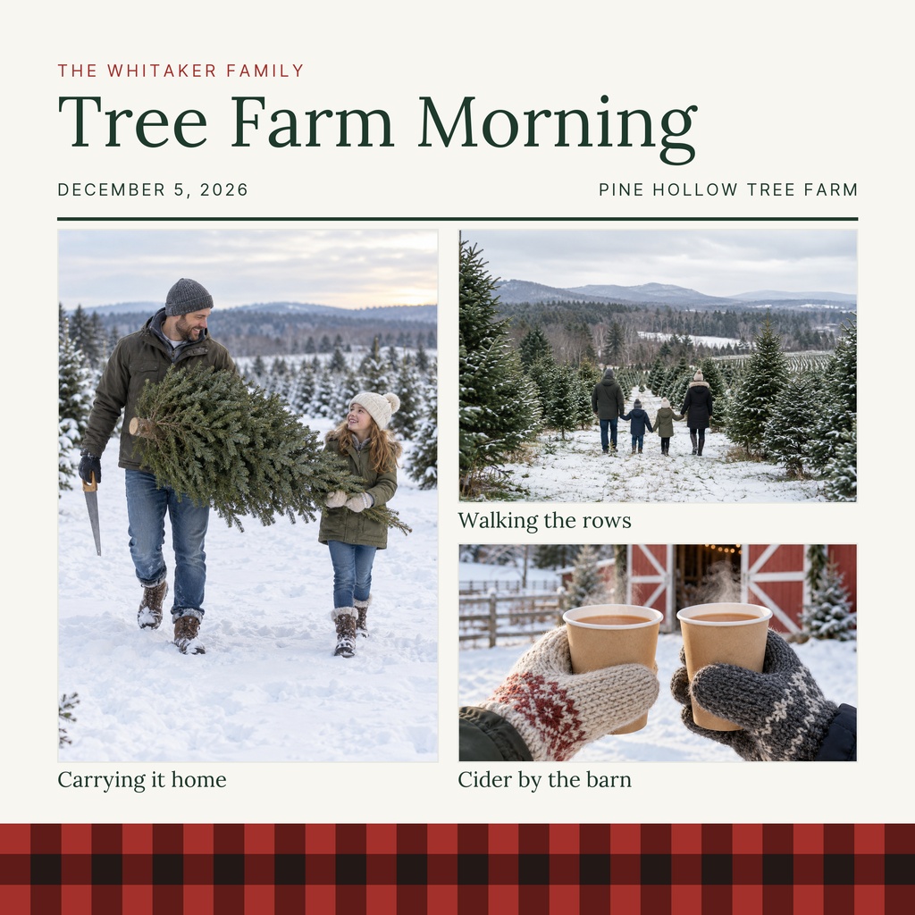 Preview for Our Tree Farm Morning Square Collage Template