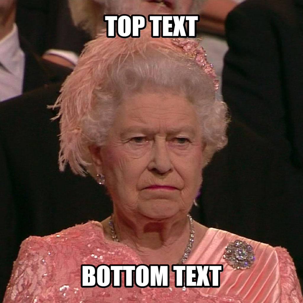 Queen Elizabeth II with a disapproving expression