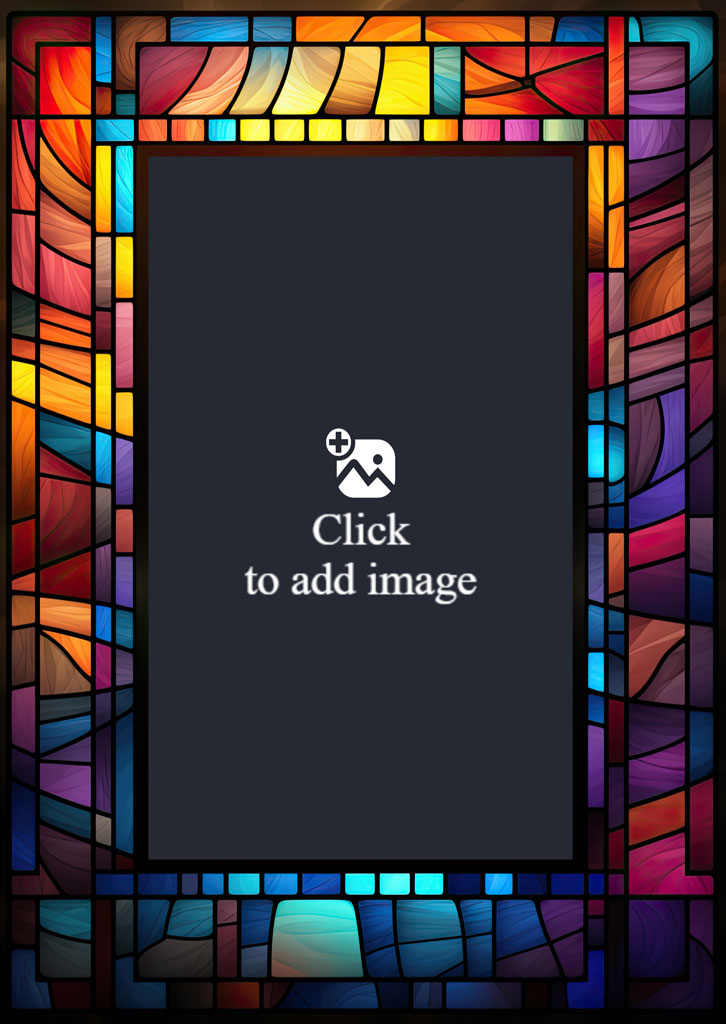 Stained glass frame with a black center