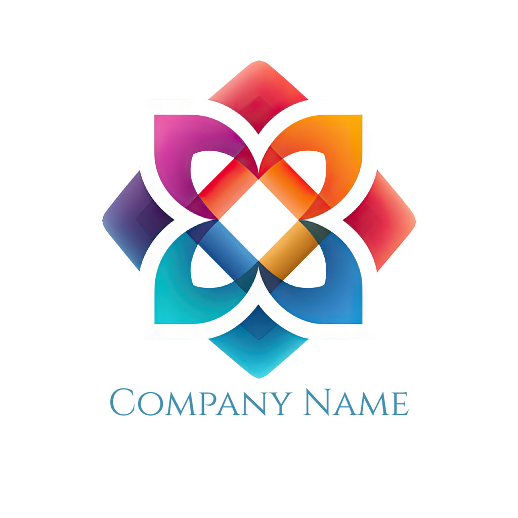 Colorful logo template with intertwined shapes