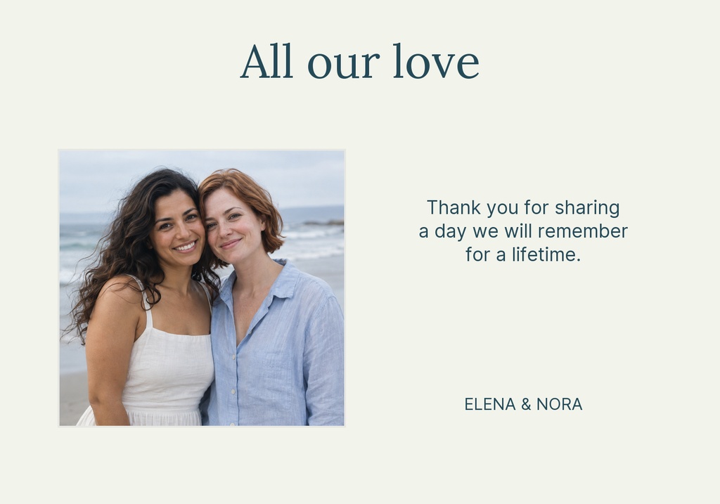 Preview for Coastline Vows Thank-you Card Template