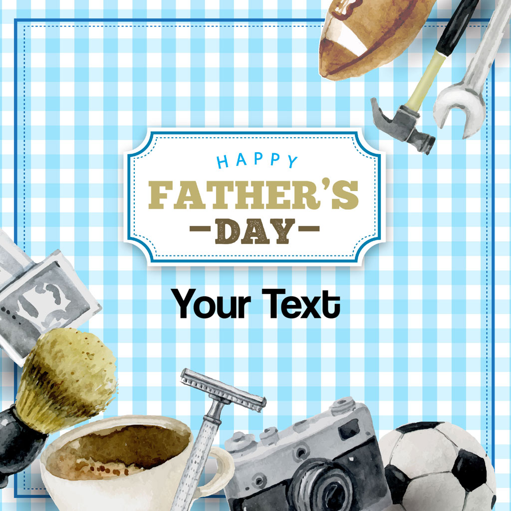 Father's Day template with gift ideas