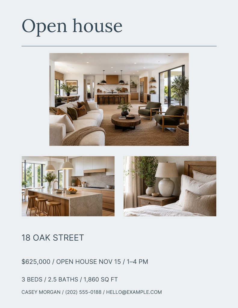 Preview for The Oak Street Townhome Letter Flyer Template