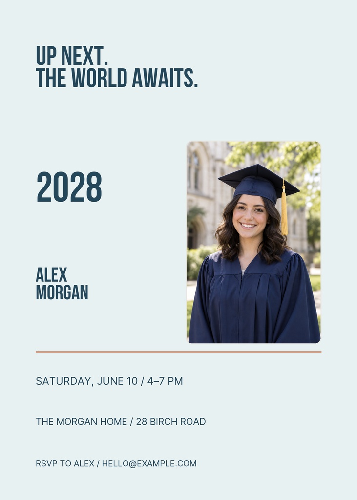 Preview for Up Next, Class Of 2028 5 × 7 Invitation Template