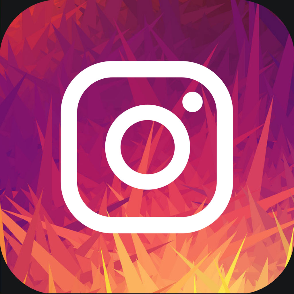 Instagram logo on a colorful abstract background