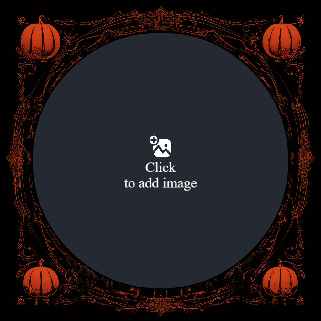 Halloween-themed frame with pumpkins and ornate details