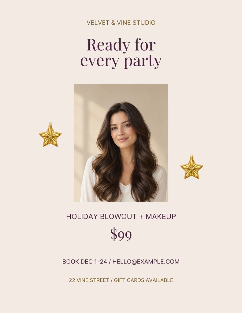 Preview for Holiday Glam Studio Letter Flyer Template