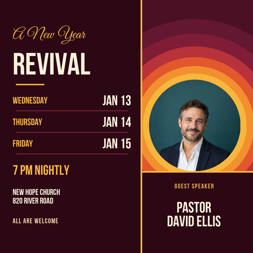Preview for A New Year Revival Square Post Template