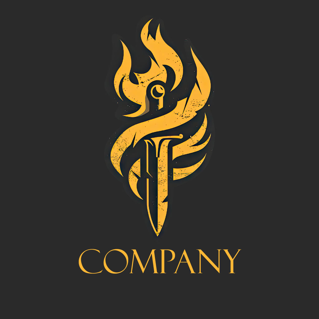 TF Company logo with a stylized T and F surrounded by flames