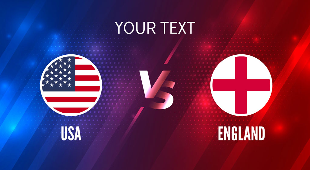 USA vs England flags