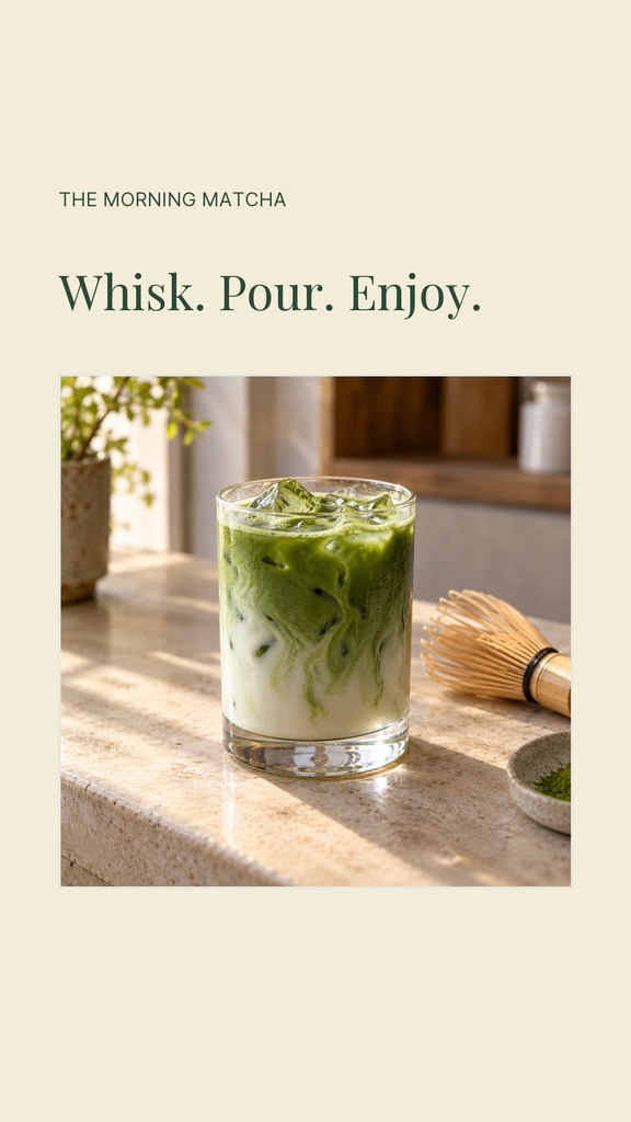Preview for The Morning Matcha Static Matcha Reel Cover Template