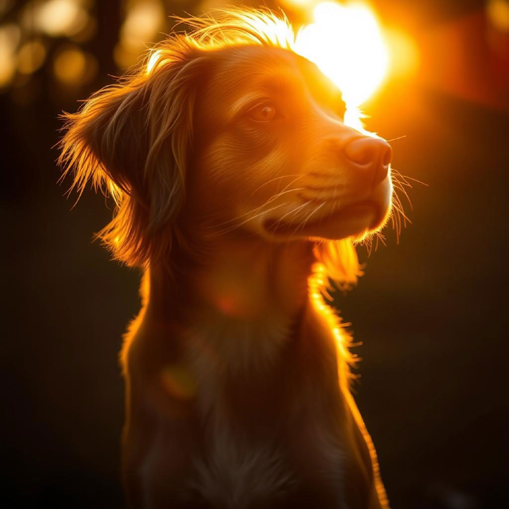 A woman's profile illuminated by a soft, golden glow