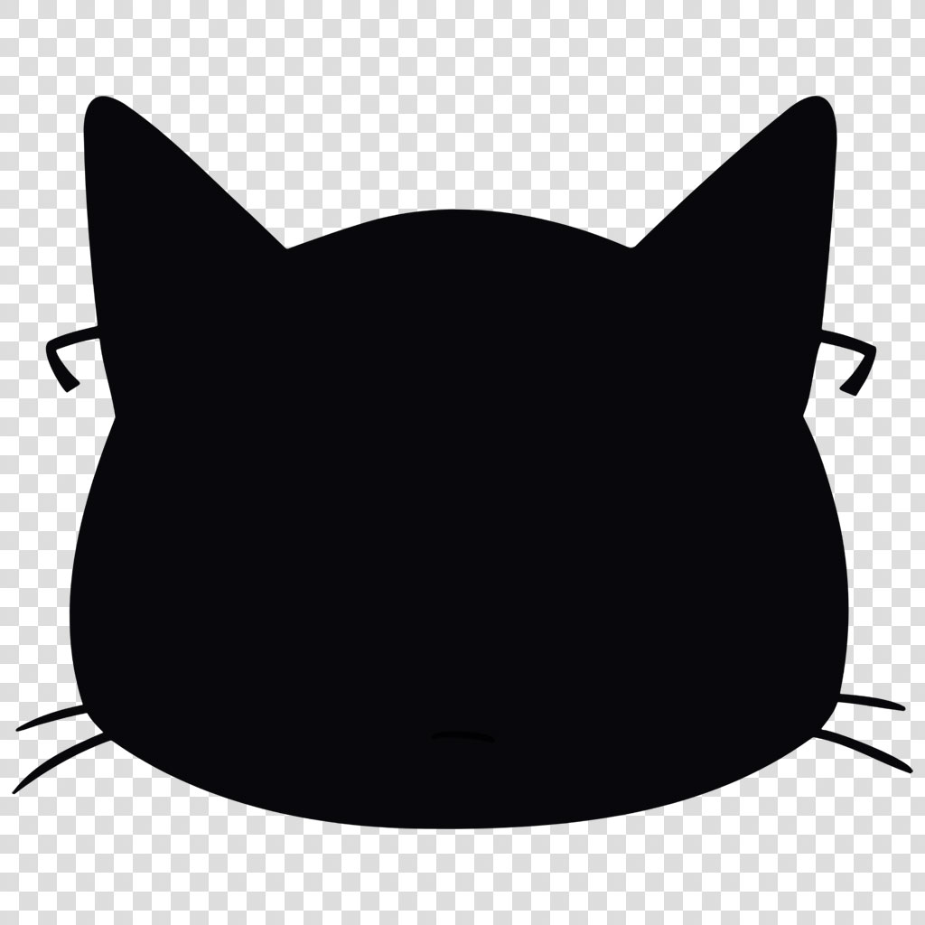 Simple black cat face illustration