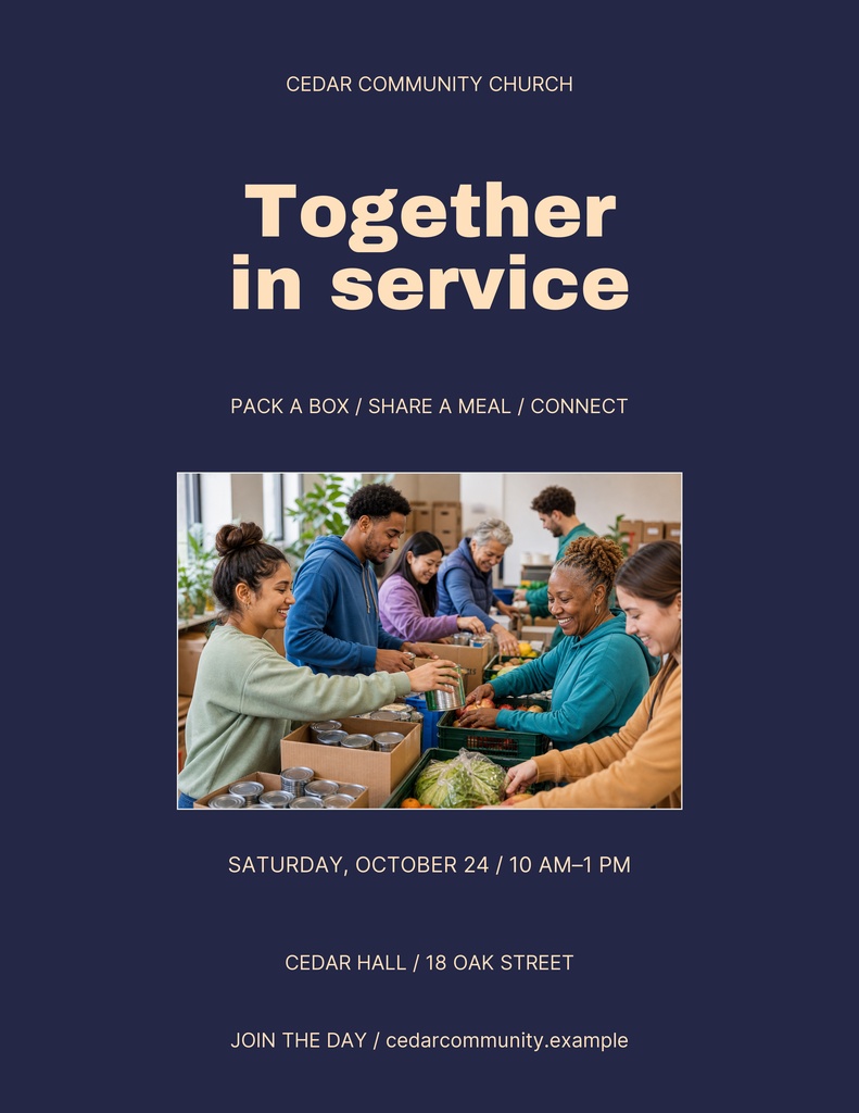 Preview for Together In Service Letter Flyer Template