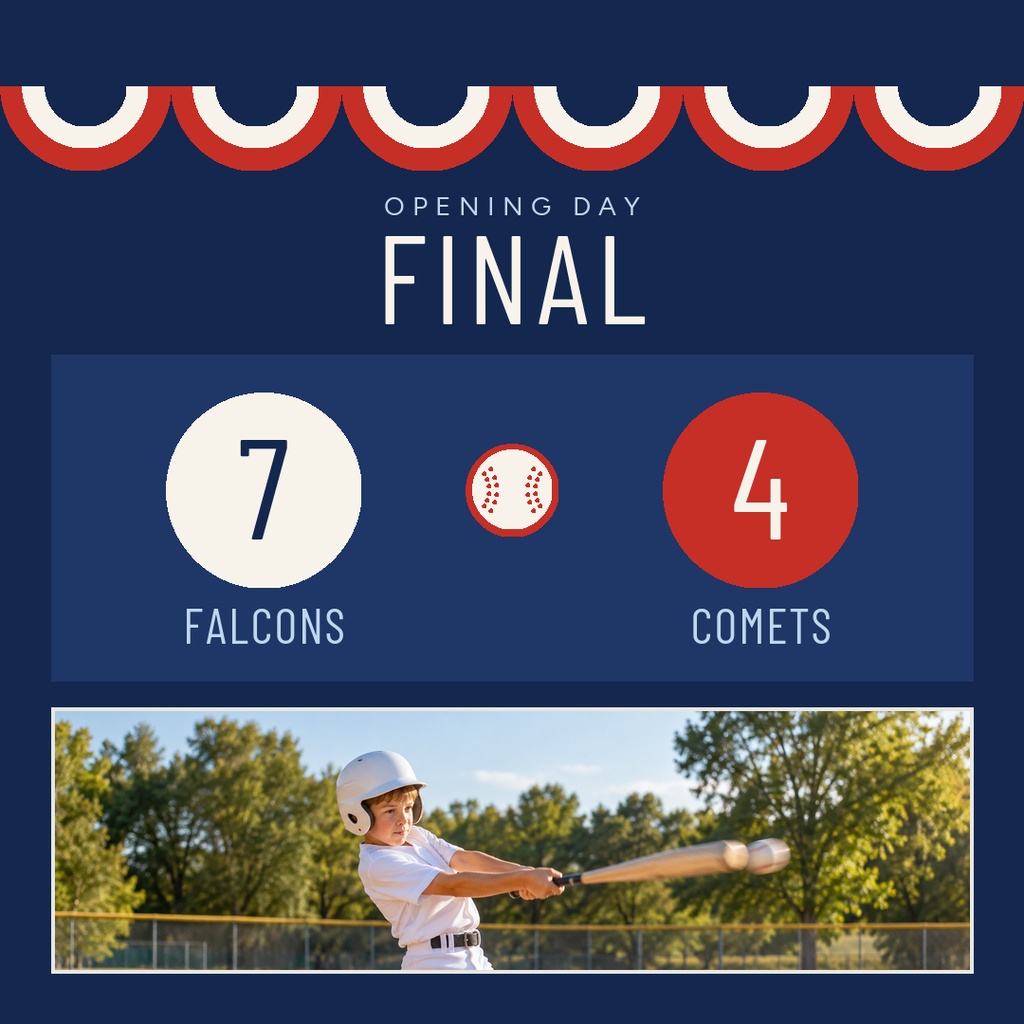 Preview for Little League Opening Day Score Post Template