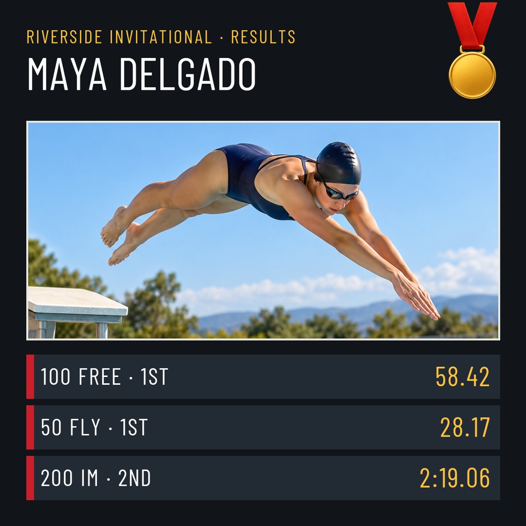 Preview for Swimmer Of The Week Score Post Template