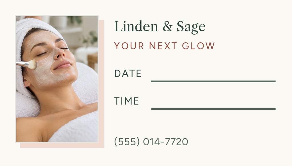 Preview for Spring Glow Facial Specials Appointment Card Template
