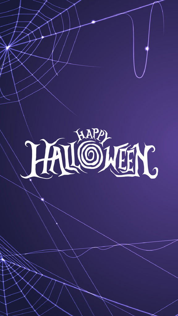 Halloween greeting card with spider web