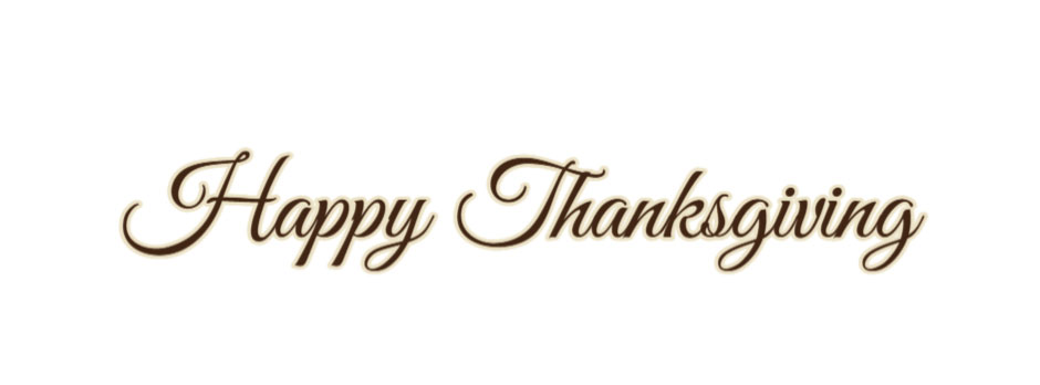 Happy Thanksgiving banner with pumpkins and fall leaves