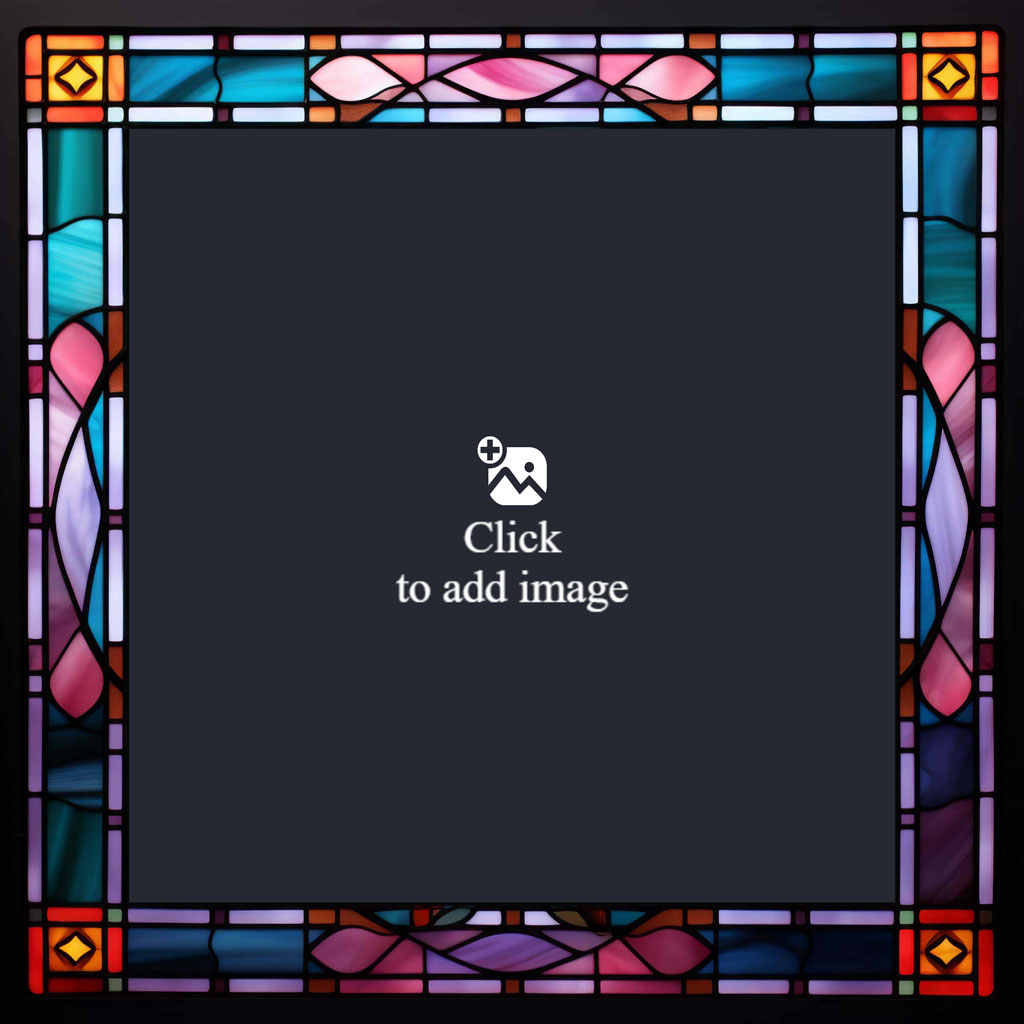 Stained glass frame with a dark center