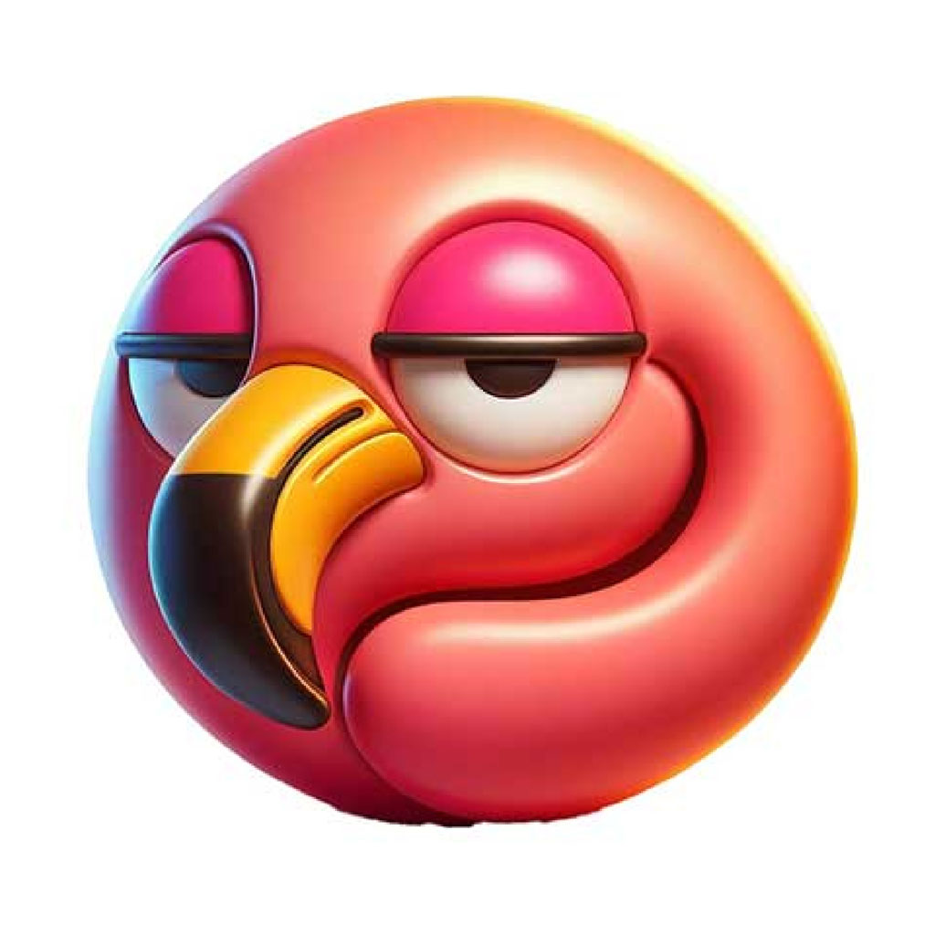 A pink plastic flamingo lawn ornament with one leg raised.