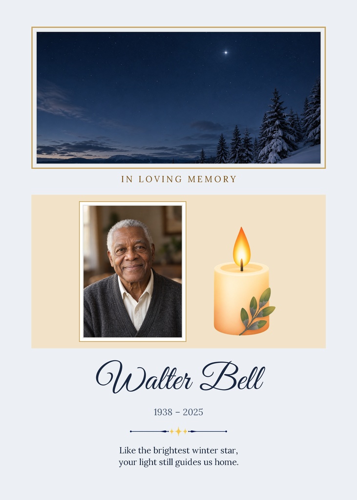 Preview for Our Guiding Star Remembrance Card Template