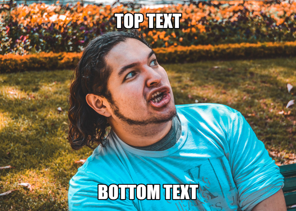 Man with shocked expression in a park