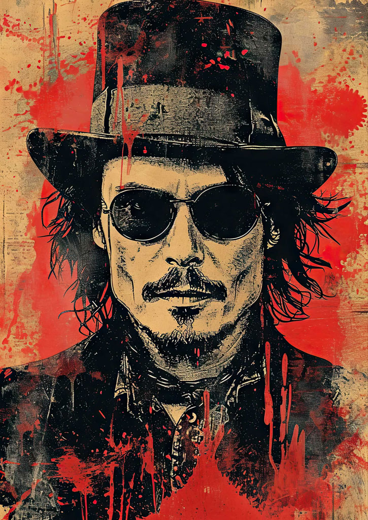 Stylized portrait of Johnny Depp
