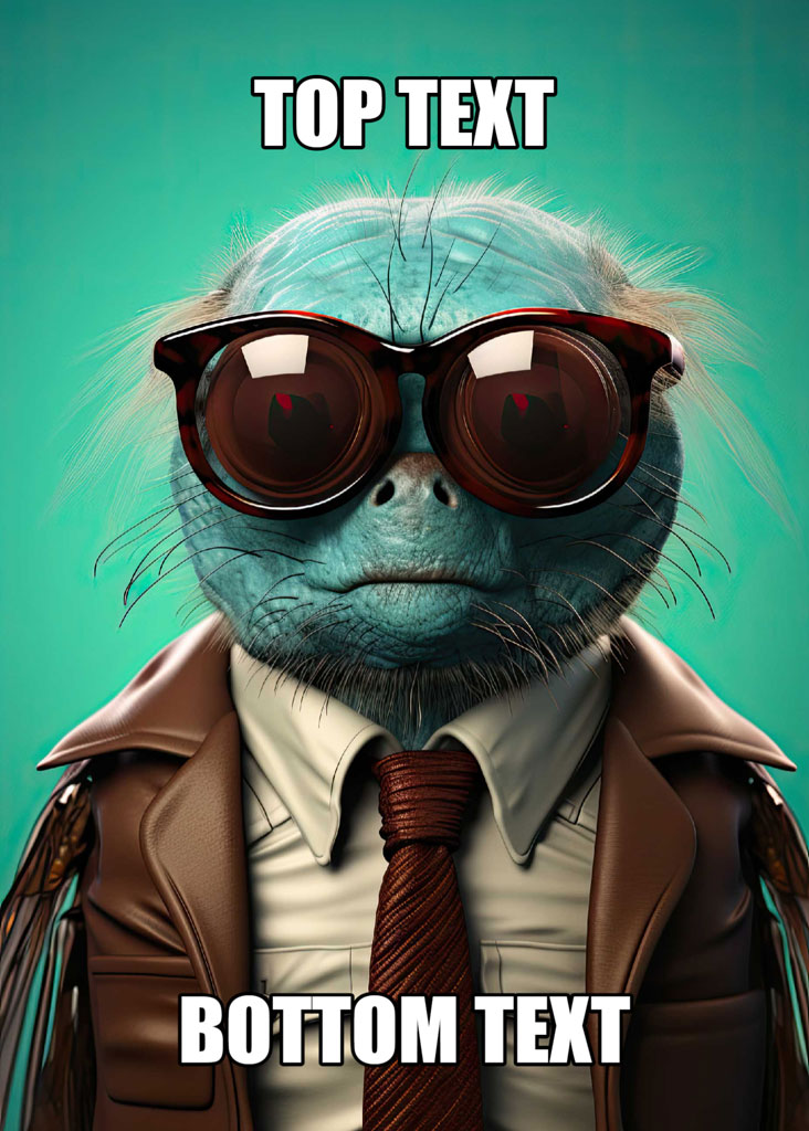 A cartoon monkey wearing sunglasses and a brown suit with a red tie.